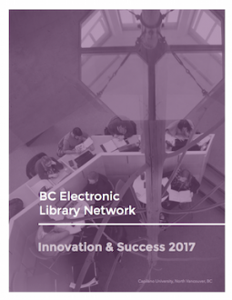 Image of the cover of the Innovation & Success 2017 Report: A photo of students studying at the library.