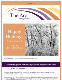 Preview of The Arc newsletter December 2021